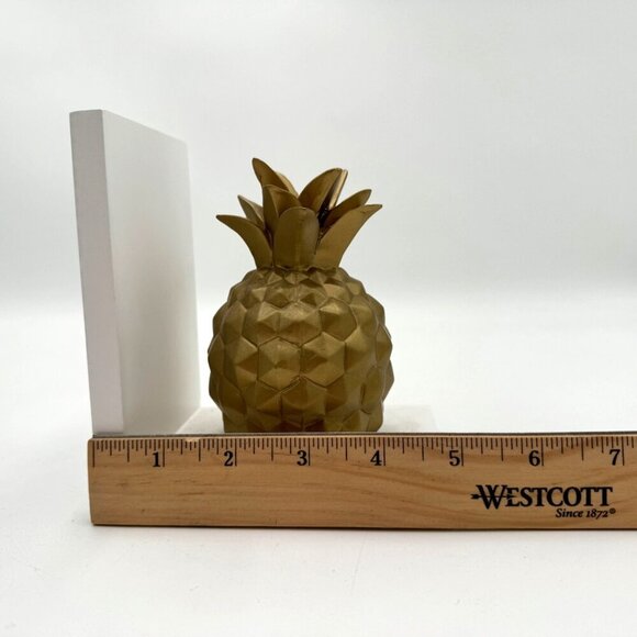 Bookends Book Ends Golden Pineapple Lucky 1 Pair Book Stoppers Bookshelves Decor - Picture 3 of 4